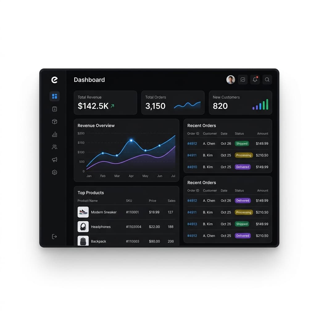 Full-Stack E-Commerce Platform UI Preview